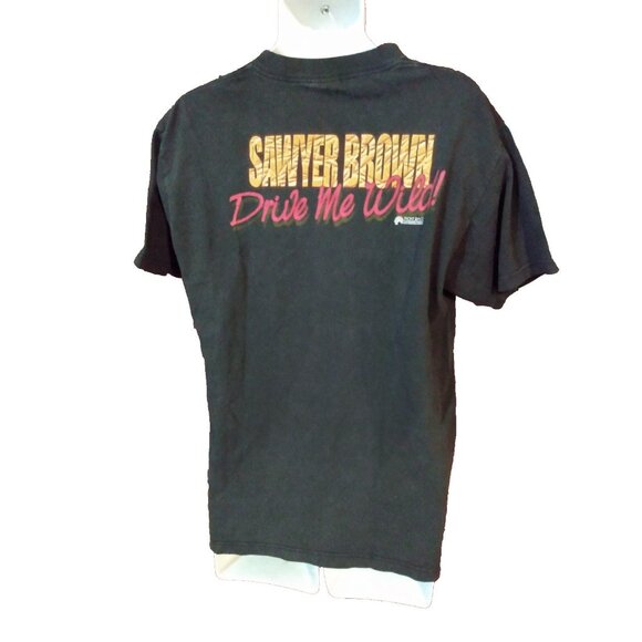 Vintage 90s Sawyer Brown Drive Me Wild Concert Tour T Shirt Large Band Tee Music - Picture 2 of 4